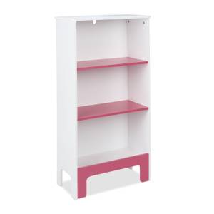 Étagère pour enfants à 3 compartiments Rose foncé - Blanc - Bois manufacturé - 48 x 91 x 24 cm