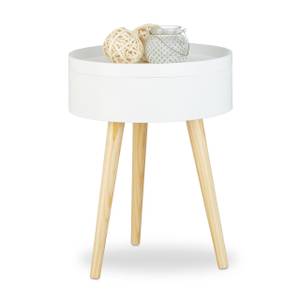 Table d’appoint scandinave Marron - Blanc - Bois manufacturé - 38 x 50 x 38 cm