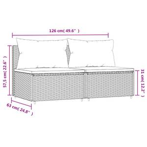 Mittelsofa 3029630-2 (2er Set) Schwarz - Weiß