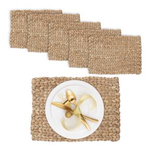 Eckiges Tischset 6er Set Braun - Rattan - 42 x 2 x 30 cm