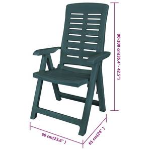 Jeu de salle à manger (lot de 7) 295346 Vert - Matière plastique - 76 x 72 x 126 cm