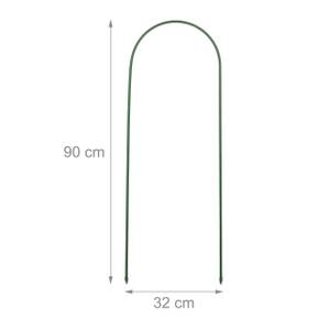 Lot de 6 arches à rosier en métal Vert - Métal - Matière plastique - 32 x 90 x 1 cm