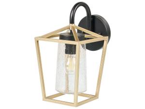 Lampe murale pour l'extérieur ORDIE Noir - Doré - Verre - 14 x 33 x 14 cm