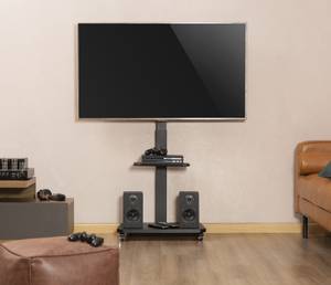 TV-Ständer LUMFS32-46W Schwarz - Metall - 64 x 153 x 40 cm