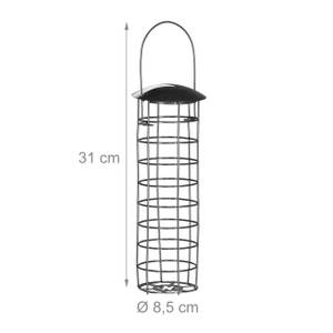 Support à boules de graisse pour oiseaux Noir - Métal - Matière plastique - 9 x 31 x 9 cm