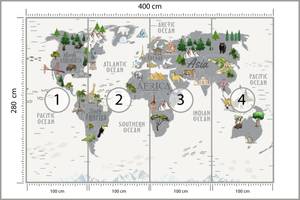 Papier Peint CARTE DU MONDE Plantes 400 x 280 x 280 cm