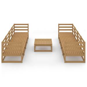 Garten-Lounge-Set (9-teilig) 3009890-1 Braun - Massivholz - Holzart/Dekor - 70 x 30 x 70 cm