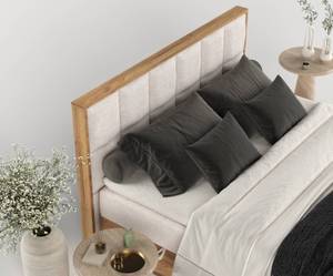 Premium Boxspringbett Makalu Stoff Neve Beige - Breite: 189 cm