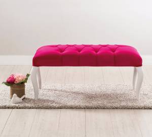 Hocker Rosie Pink - Naturfaser - 44 x 44 x 90 cm