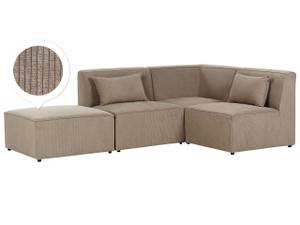Sofa mit Ottomane LEMVIG 4-tlg Beige - Taupe - Mit Hocker - Mit Kissen - 2 Kissen - Tiefe: 166 cm