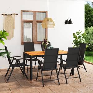 Garten-Essgruppe (7-teilig) 3060055 Schwarz - Holzwerkstoff - Metall - Kunststoff - 90 x 74 x 150 cm