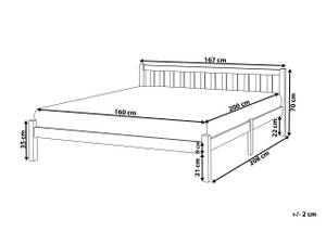 Lit double FLORAC Blanc - Largeur : 167 cm