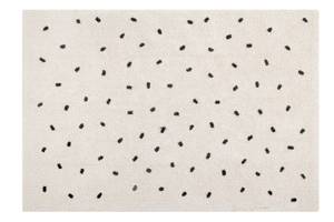 Waschbarer Baumwollteppich, MINI DOTS Schwarz - Textil - 140 x 200 cm