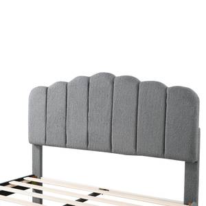 Jugendbett Jakob Grau - Holzwerkstoff - Metall - Massivholz - 140 x 105 x 204 cm