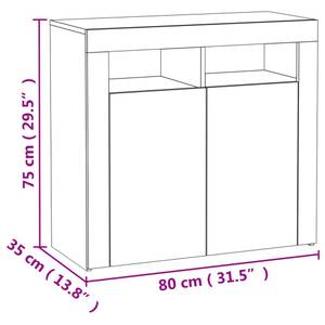 Buffet 3009229 Marron - Imitation chêne truffier de sonoma - 80 x 35 cm