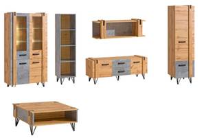 Wohnzimmer-Set MILENIUM Braun - Holzwerkstoff - 305 x 187 x 80 cm