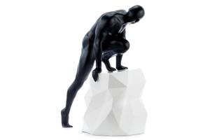 Skulptur Ehrenwerter Sieger Schwarz - Kunststein - Kunststoff - 45 x 62 x 29 cm