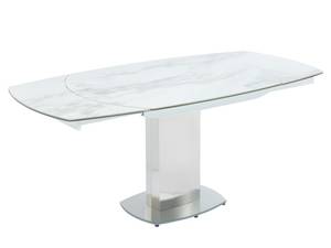 Ensemble table et chaise TALICIA Blanc - Pierre - 90 x 75 x 180 cm