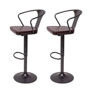 Tabouret de bar H10b (lot de 2) Noir - Marron