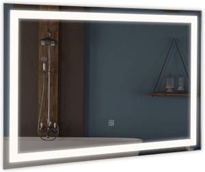 Wandspiegel LED Badspiegel Silber - Glas - 4 x 50 x 70 cm