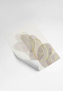 Grau Beige Gold Poster Set Papier - 70 x 50 x 70 cm