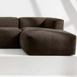 Ecksofa BUFFO 6-Sitzer Braun - Breite: 377 cm - Armlehne beidseitig montierbar - Ecke davorstehend rechts - Ottomane davorstehend rechts