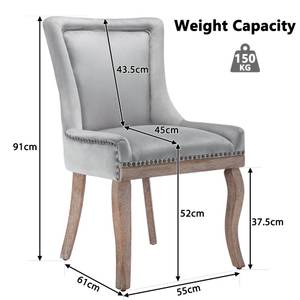 Esszimmerstuhl M1569 Grau - Holzwerkstoff - 91 x 61 x 55 cm