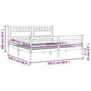 Bettgestell-K-22266 Braun - Holzwerkstoff - 206 x 100 x 206 cm