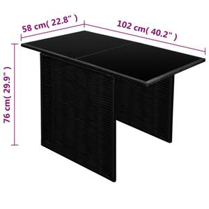 Gartenmöbel-Set Schwarz - Polyrattan - 58 x 76 x 102 cm