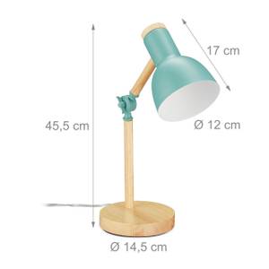 Schreibtischlampe Holz verstellbar Grün - Hellbraun - Weiß