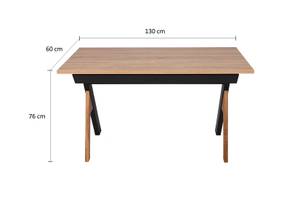 Schreibtisch 'Der Schriftsteller' Braun - Holzwerkstoff - Massivholz - 60 x 76 x 130 cm