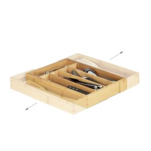 Besteckkasten Bambus 40cm ausziehbar Braun - Bambus - Holzwerkstoff - 26 x 5 x 26 cm