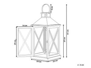 Windlichtsäulen TELAGA Schwarz - Braun - Massivholz - 24 x 61 x 22 cm