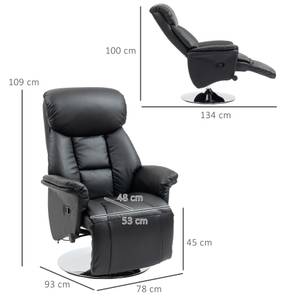 Recliner 839-848V80BK Schwarz - Kunstleder - 80 x 109 x 78 cm