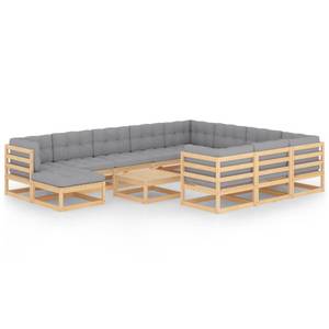 Garten-Lounge-Set (12-teilig) 3009729-2 Grau - Holz