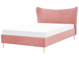 Lit double CHALEIX Doré - Pêche - Rose foncé - Largeur : 148 cm