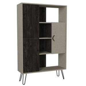 Bücherregal Trenta mit Metallfüße Grau - Holzwerkstoff - 90 x 144 x 31 cm