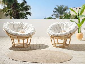 Chaise de jardin SALVO Beige - Bleu - Blanc - Rotin - 110 x 77 x 110 cm