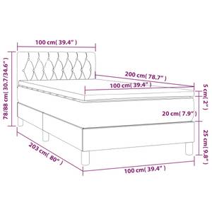 Boxspringbett 3017290-22 Dunkelgrau - Breite: 100 cm