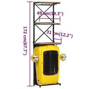 Weinschrank 3004496 Gelb - Metall - Massivholz - Holzart/Dekor - 31 x 172 x 49 cm