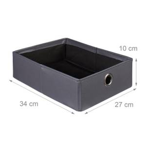 Tabouret de rangement carré pliant Anthracite - Argenté