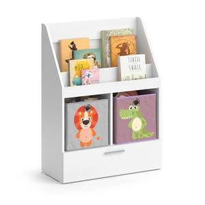 Bücherregal Luigi 2er-Set Grün - Orange - Weiß - 31 x 96 cm