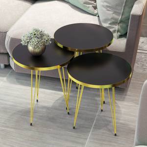 Set de 3 tables d'appoint Skibby rondes Noir