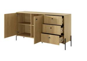 Commode SCANDI 2D3S Beige - Bois manufacturé - Matière plastique - 157 x 82 x 40 cm