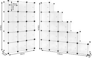 Steckregal 15 Würfel Baaziz Weiß - Metall - Kunststoff - 150 x 150 x 30 cm