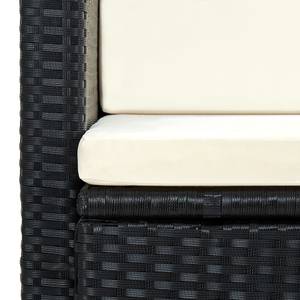 vidaXL 2-Sitzer-Gartensofa mit Auflagen Schwarz - Polyrattan - 119 x 74 x 118 cm