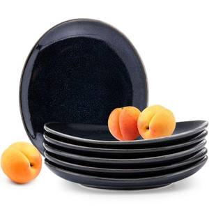 Dessertteller TIME BLACK (6er-Set) Blau - Porzellan - 13 x 3 x 16 cm