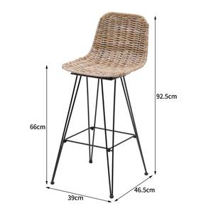 Lot de tabourets de bar PENANG Marron - Métal - 39 x 93 x 47 cm