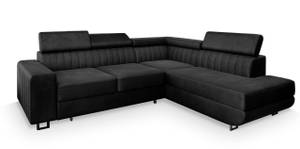 Ecksofa NOLA L-S Schwarz - Ecke davorstehend links