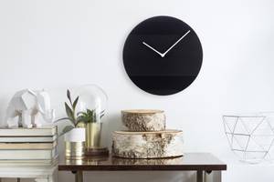 Horloge murale design THE ESSENTIAL. Noir - Bois manufacturé - 29 x 29 x 1 cm